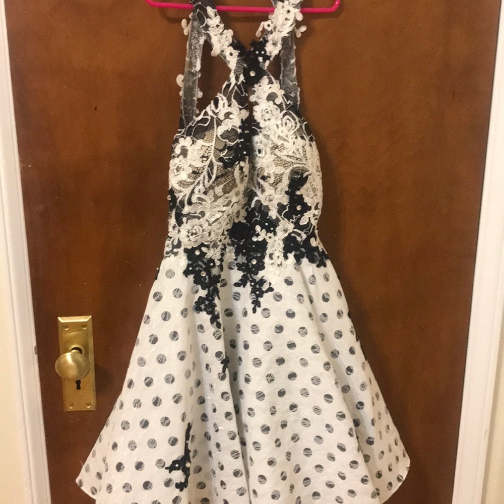 Black and white dress.